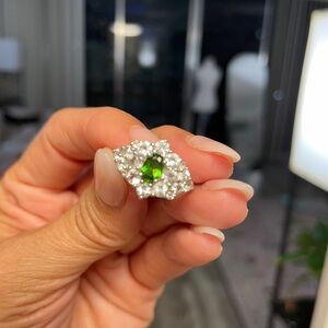 925.  Silver and Green Gemstone Ring
